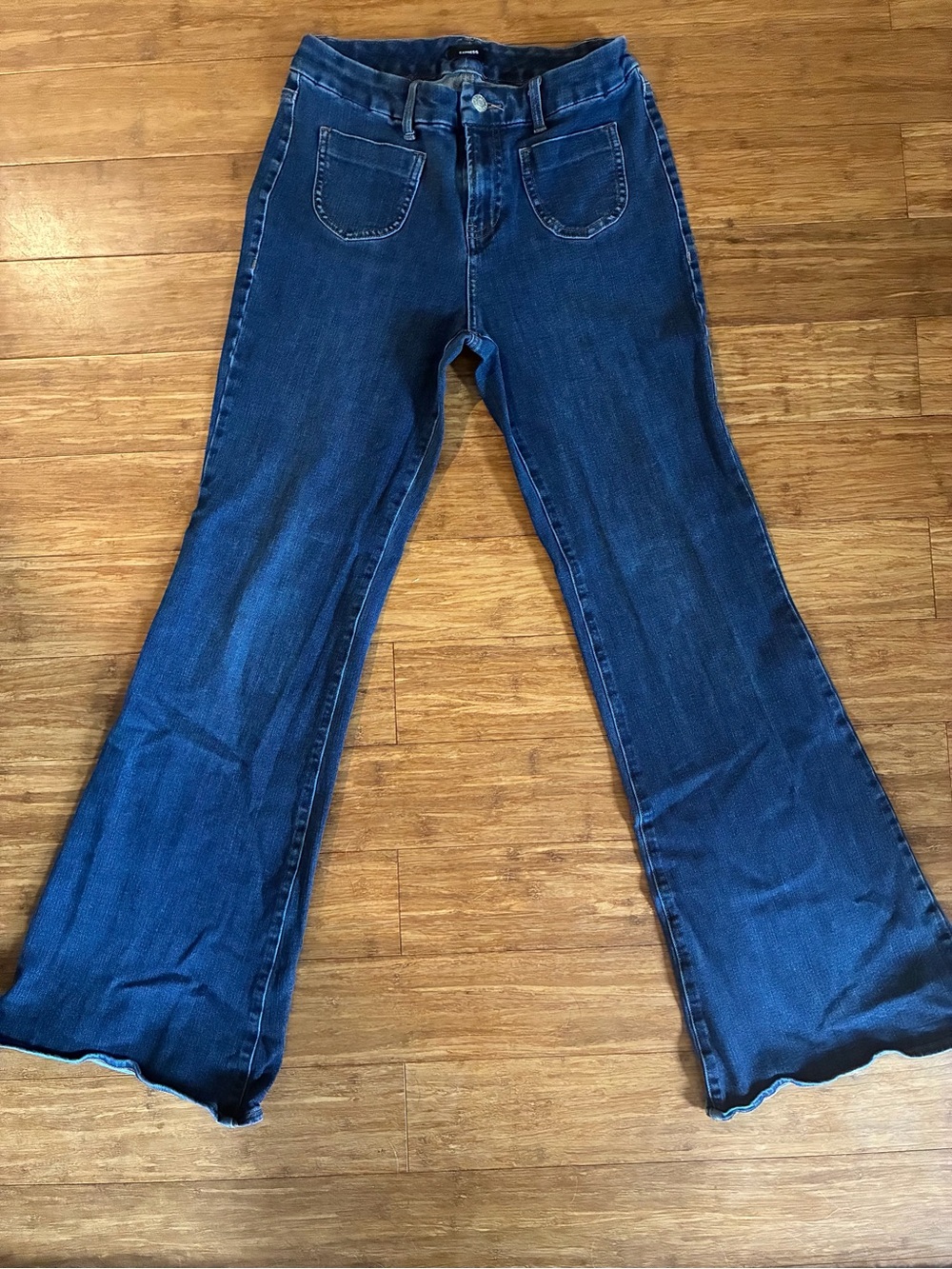 Express Dark Blue Flare Jeans
